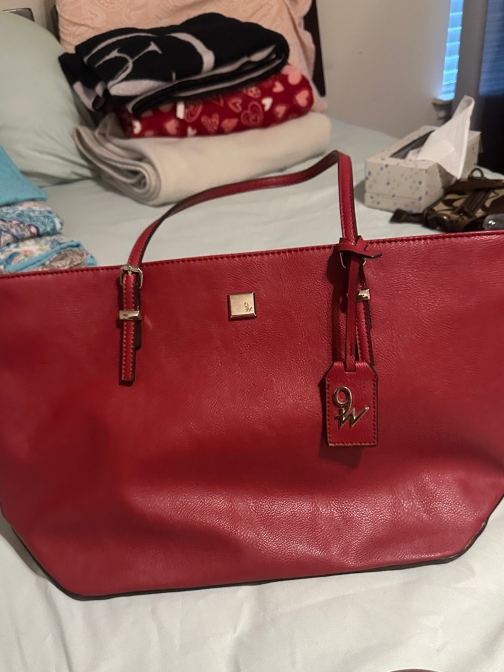 Nine West Red Tote with Branded Tag